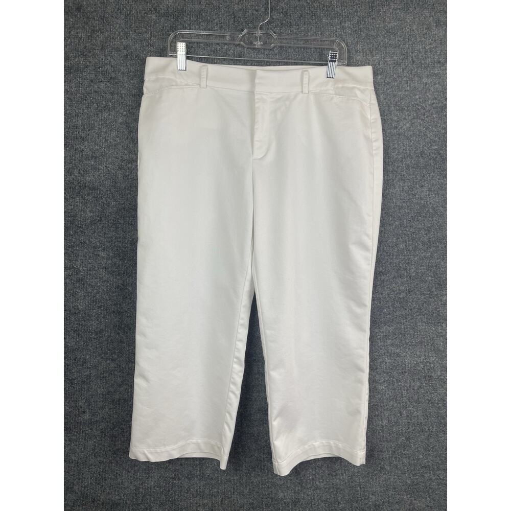 Dockers White Capri Pants Women's Size 14 Mid Rise Boho